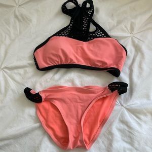 BUCKLE RAZOR BACK ZIPPER SWIMSUIT